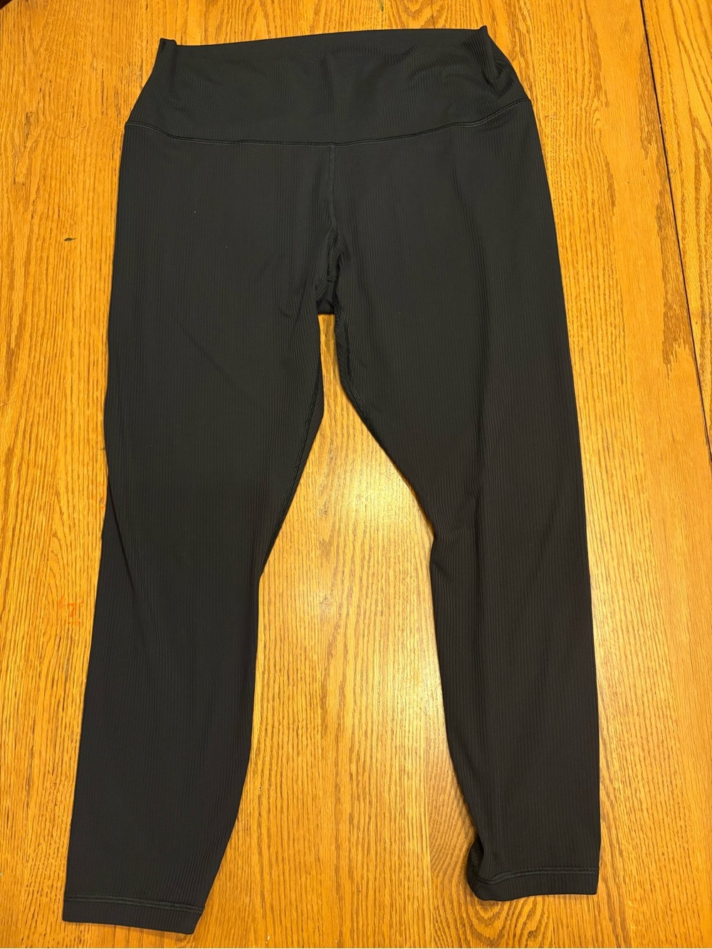 Athleta Black Ribbed High-Rise Leggings